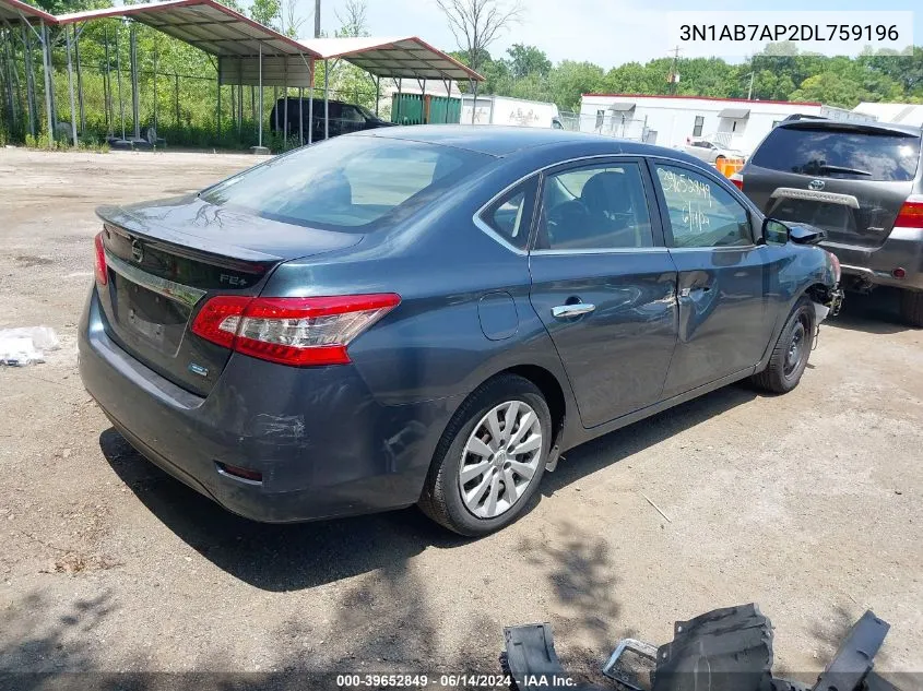 2013 Nissan Sentra Fe+ S VIN: 3N1AB7AP2DL759196 Lot: 39652849