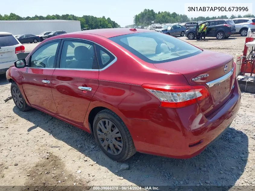 2013 Nissan Sentra Sv VIN: 3N1AB7AP9DL673996 Lot: 39666378