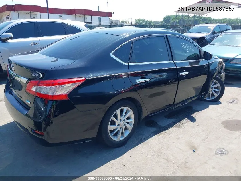 2013 Nissan Sentra Sv VIN: 3N1AB7AP1DL687357 Lot: 39699395