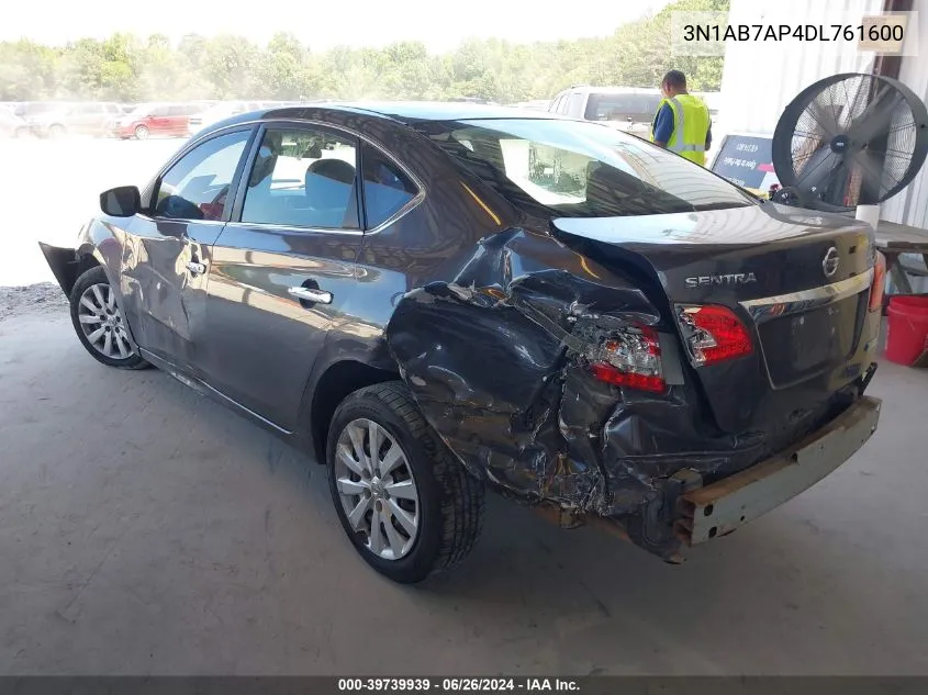 2013 Nissan Sentra Sv VIN: 3N1AB7AP4DL761600 Lot: 39739939