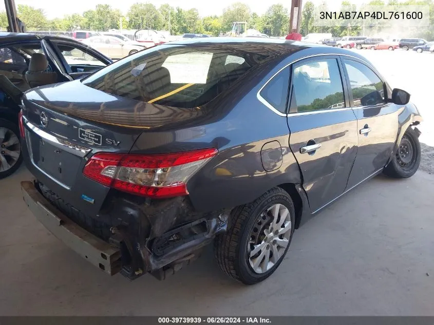 2013 Nissan Sentra Sv VIN: 3N1AB7AP4DL761600 Lot: 39739939