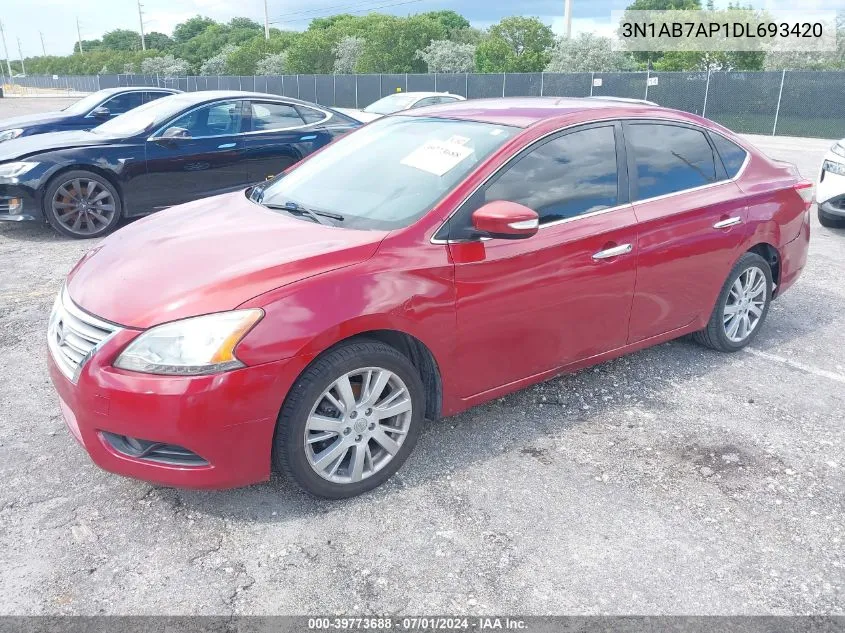 2013 Nissan Sentra Sl VIN: 3N1AB7AP1DL693420 Lot: 39773688