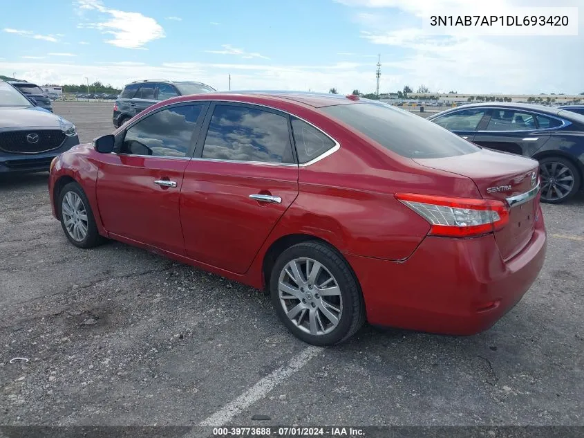 2013 Nissan Sentra Sl VIN: 3N1AB7AP1DL693420 Lot: 39773688