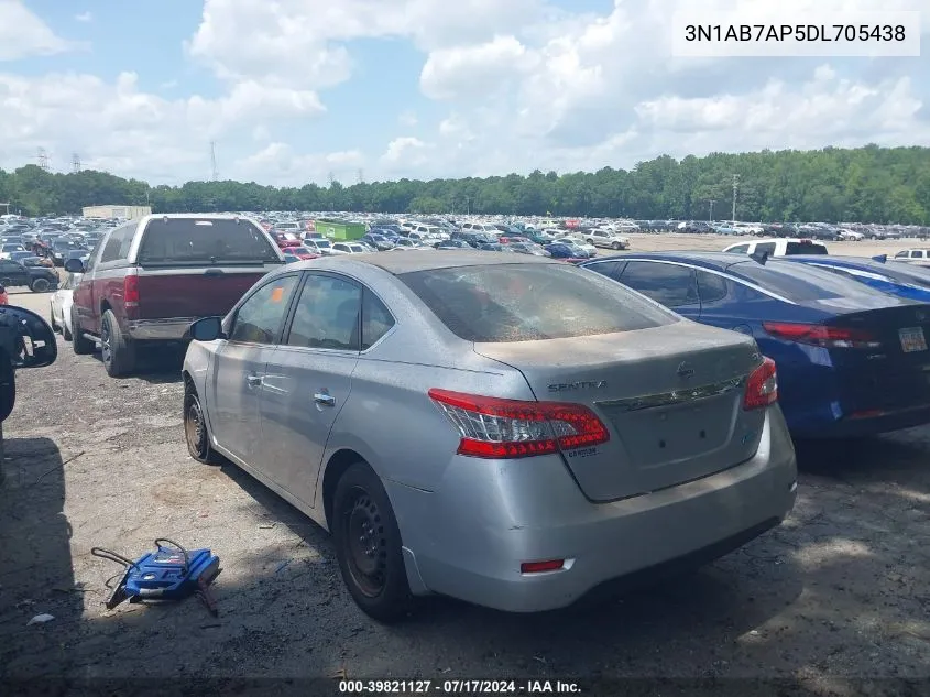 2013 Nissan Sentra Sv VIN: 3N1AB7AP5DL705438 Lot: 39821127