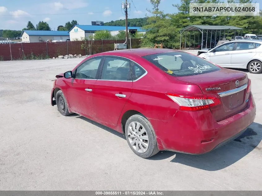 2013 Nissan Sentra Sv VIN: 3N1AB7AP9DL624068 Lot: 39855511