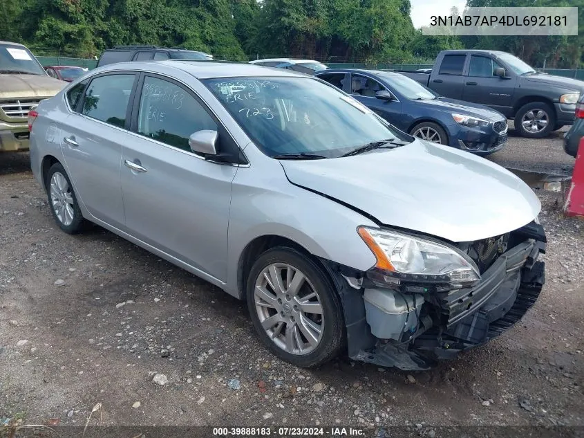 2013 Nissan Sentra Sl VIN: 3N1AB7AP4DL692181 Lot: 39888183