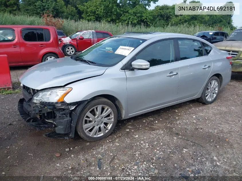 2013 Nissan Sentra Sl VIN: 3N1AB7AP4DL692181 Lot: 39888183