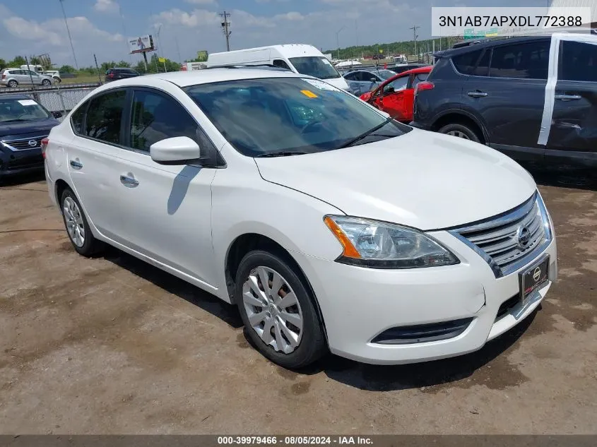 2013 Nissan Sentra Sv VIN: 3N1AB7APXDL772388 Lot: 39979466