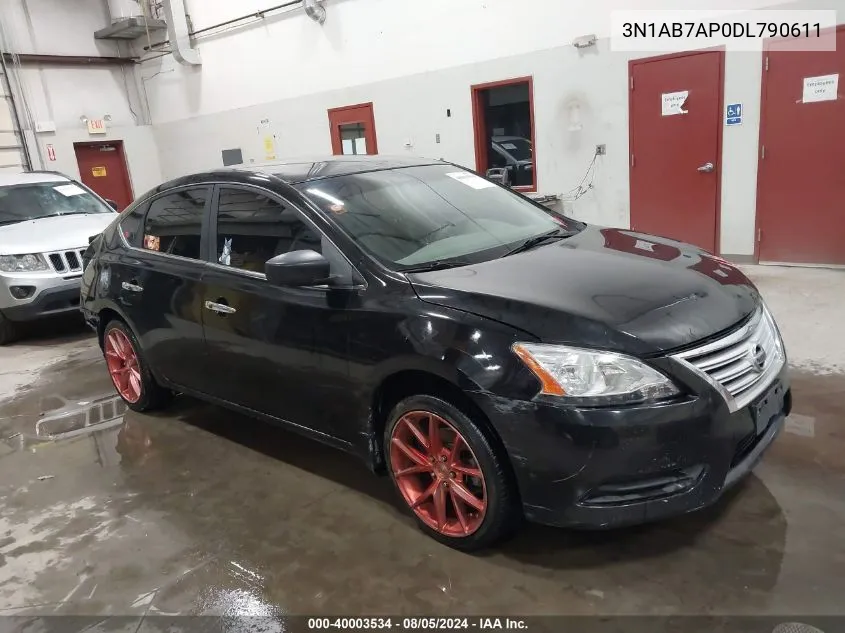 2013 Nissan Sentra S VIN: 3N1AB7AP0DL790611 Lot: 40003534