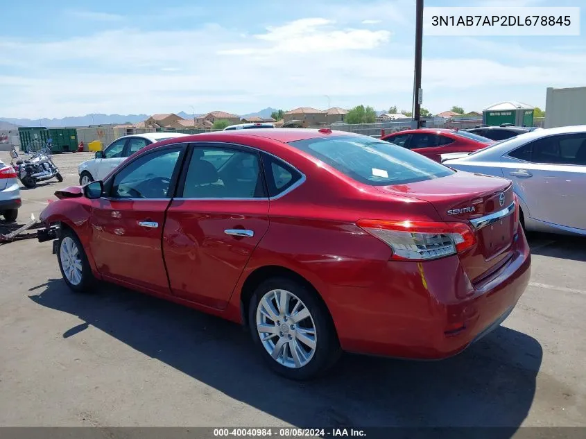 2013 Nissan Sentra Sl VIN: 3N1AB7AP2DL678845 Lot: 40040984