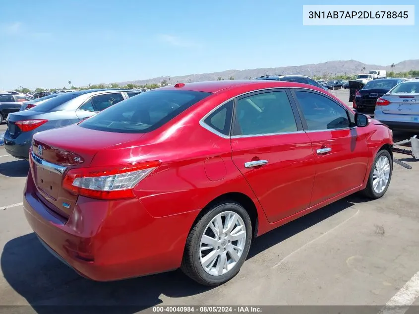 2013 Nissan Sentra Sl VIN: 3N1AB7AP2DL678845 Lot: 40040984