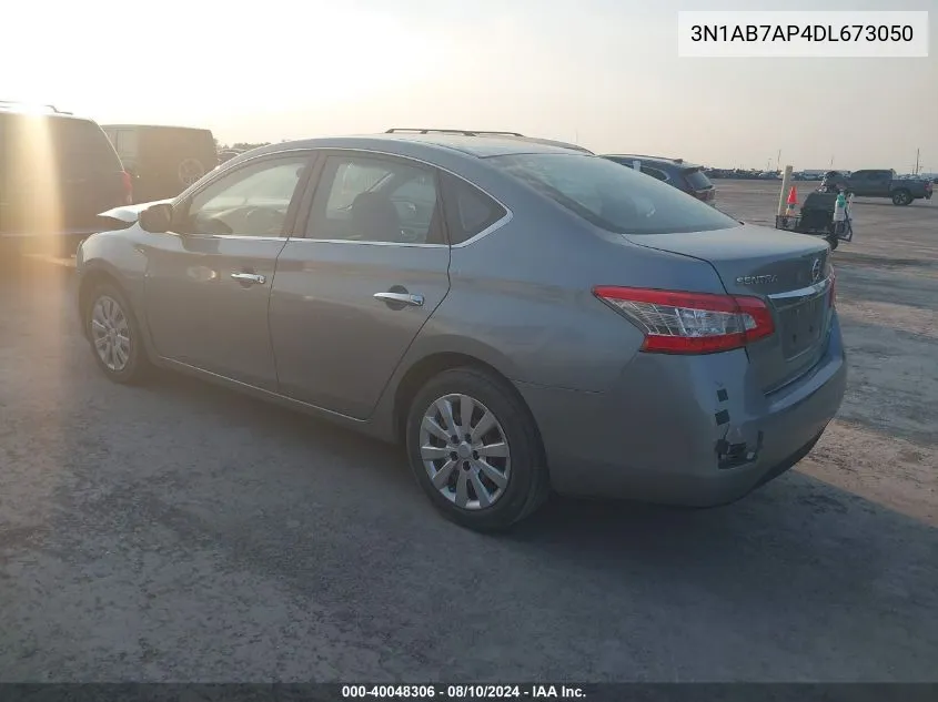 2013 Nissan Sentra Sv VIN: 3N1AB7AP4DL673050 Lot: 40048306