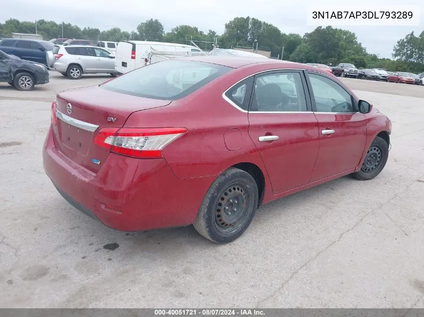 2013 Nissan Sentra Sv VIN: 3N1AB7AP3DL793289 Lot: 40051721