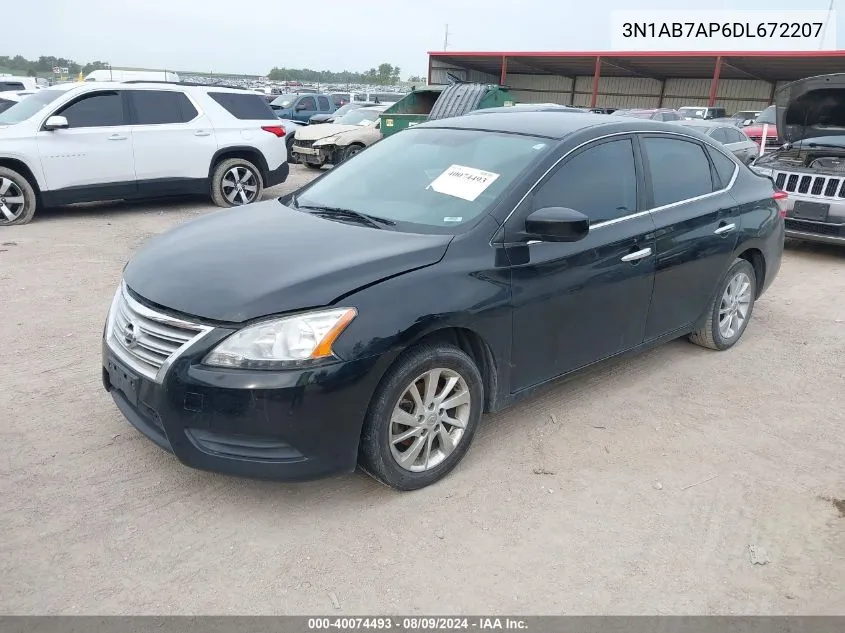 2013 Nissan Sentra Sv VIN: 3N1AB7AP6DL672207 Lot: 40074493