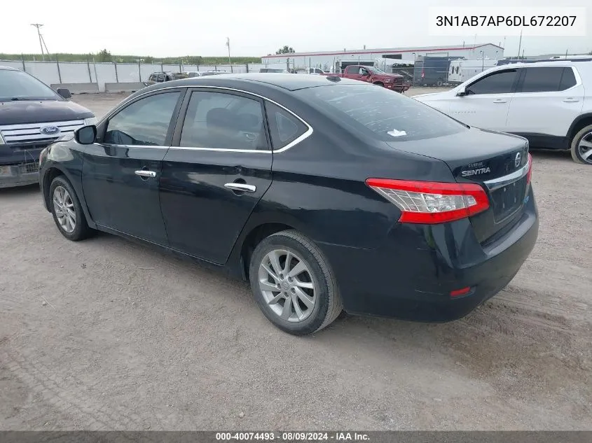 2013 Nissan Sentra Sv VIN: 3N1AB7AP6DL672207 Lot: 40074493