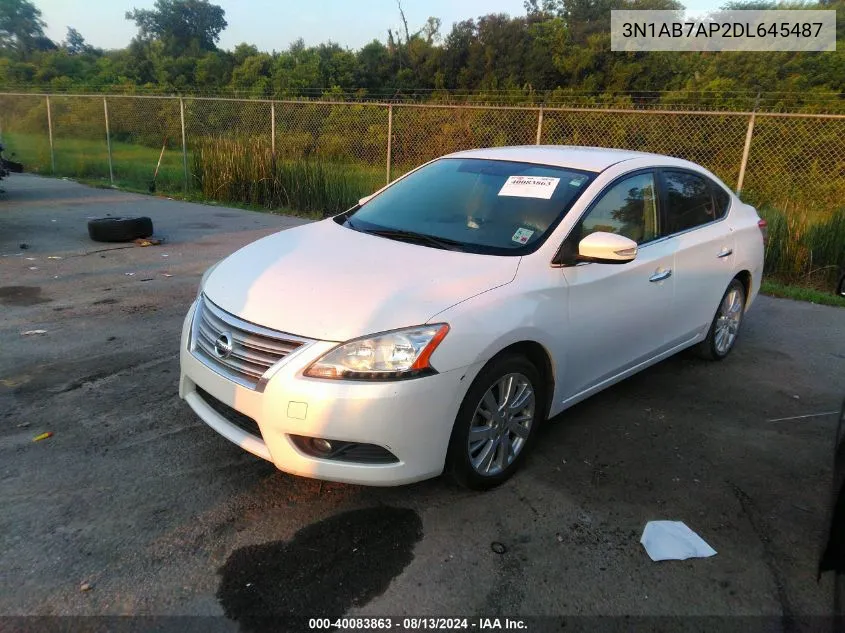 2013 Nissan Sentra Sl VIN: 3N1AB7AP2DL645487 Lot: 40083863