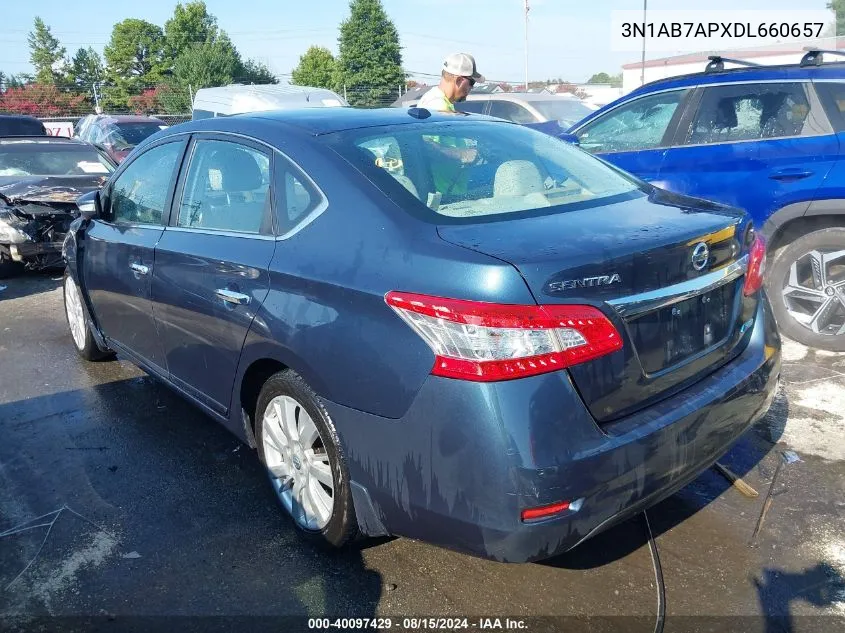 2013 Nissan Sentra Sl VIN: 3N1AB7APXDL660657 Lot: 40097429