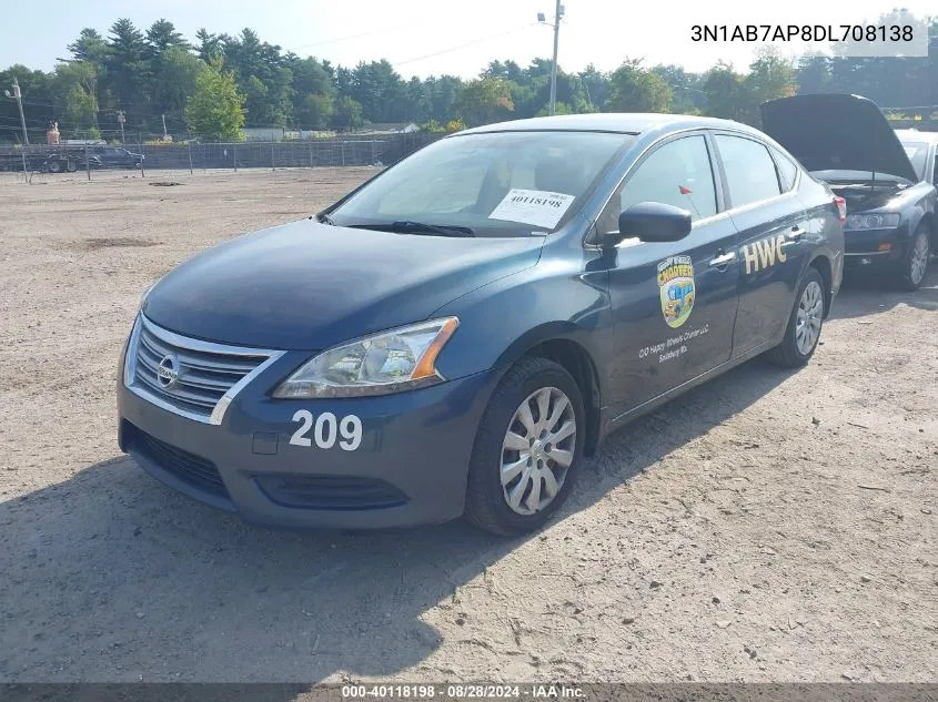 3N1AB7AP8DL708138 2013 Nissan Sentra Sv