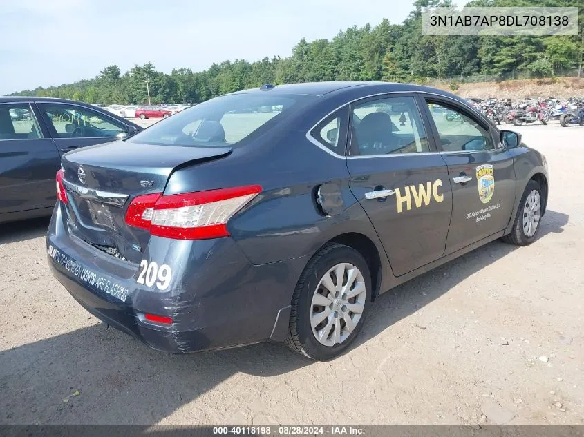 3N1AB7AP8DL708138 2013 Nissan Sentra Sv