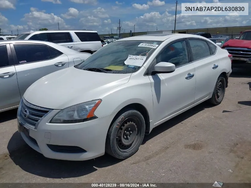 2013 Nissan Sentra Sv VIN: 3N1AB7AP2DL630830 Lot: 40128239