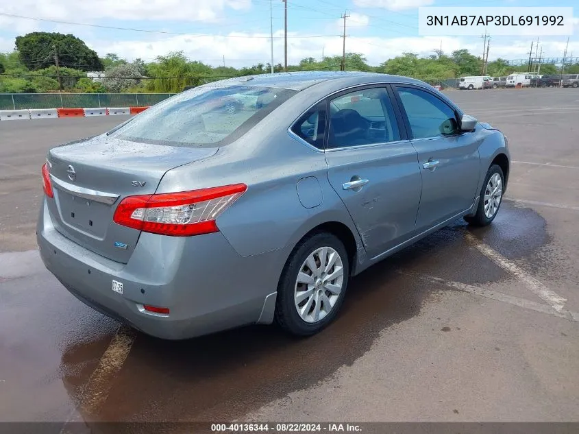 2013 Nissan Sentra Sv VIN: 3N1AB7AP3DL691992 Lot: 40136344