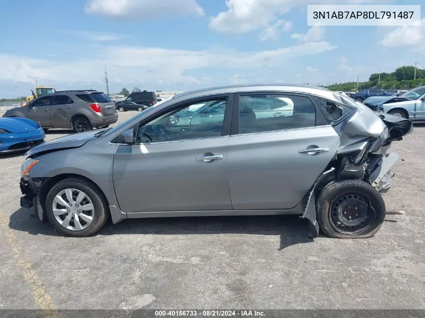 2013 Nissan Sentra S/Sv/Sr/Sl VIN: 3N1AB7AP8DL791487 Lot: 40156733