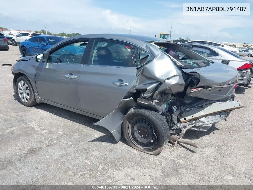 2013 Nissan Sentra S/Sv/Sr/Sl VIN: 3N1AB7AP8DL791487 Lot: 40156733