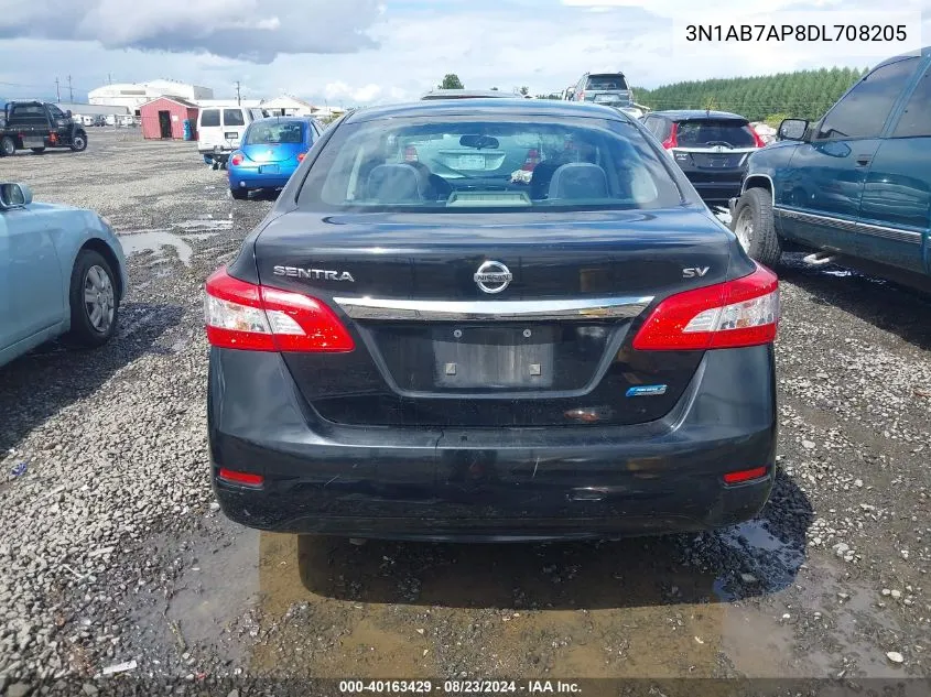 2013 Nissan Sentra Sv VIN: 3N1AB7AP8DL708205 Lot: 40163429