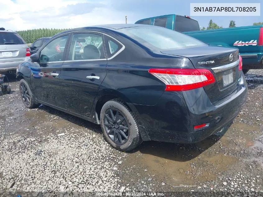 2013 Nissan Sentra Sv VIN: 3N1AB7AP8DL708205 Lot: 40163429