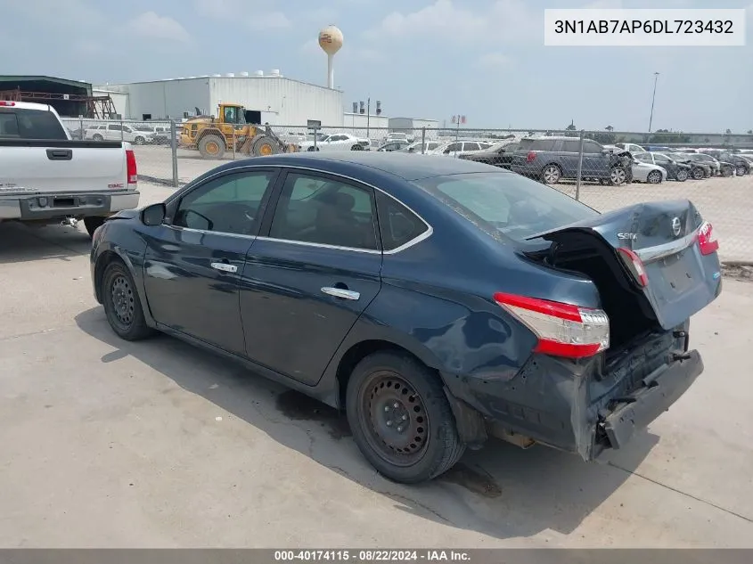 2013 Nissan Sentra Sv VIN: 3N1AB7AP6DL723432 Lot: 40174115