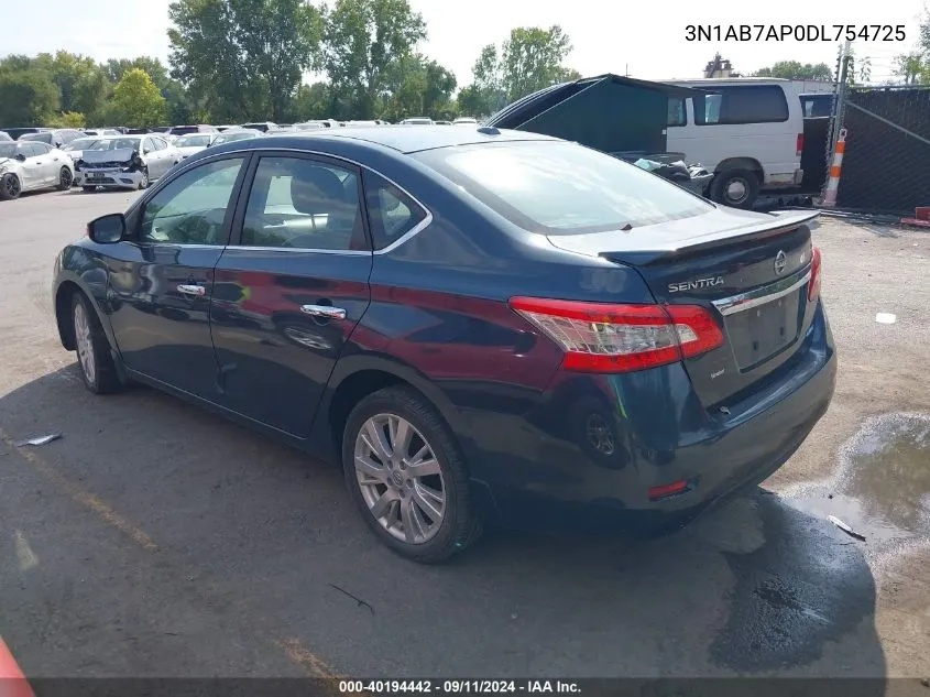 2013 Nissan Sentra Sl VIN: 3N1AB7AP0DL754725 Lot: 40194442