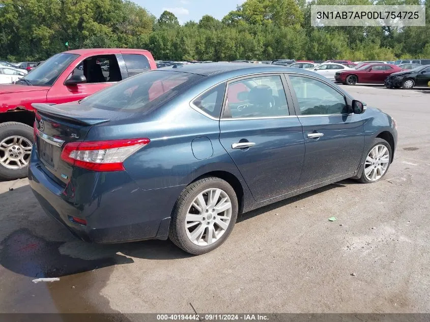 2013 Nissan Sentra Sl VIN: 3N1AB7AP0DL754725 Lot: 40194442