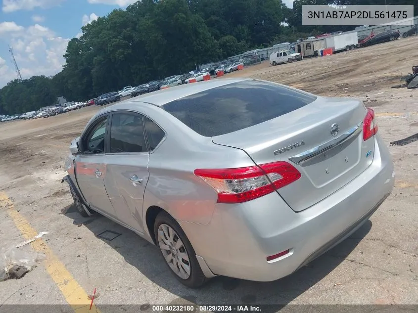 2013 Nissan Sentra S VIN: 3N1AB7AP2DL561475 Lot: 40232180