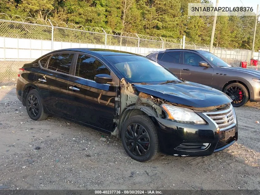 2013 Nissan Sentra Sv VIN: 3N1AB7AP2DL638376 Lot: 40237736