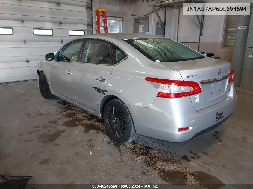 2013 Nissan Sentra Sv VIN: 3N1AB7AP6DL694594 Lot: 40240568