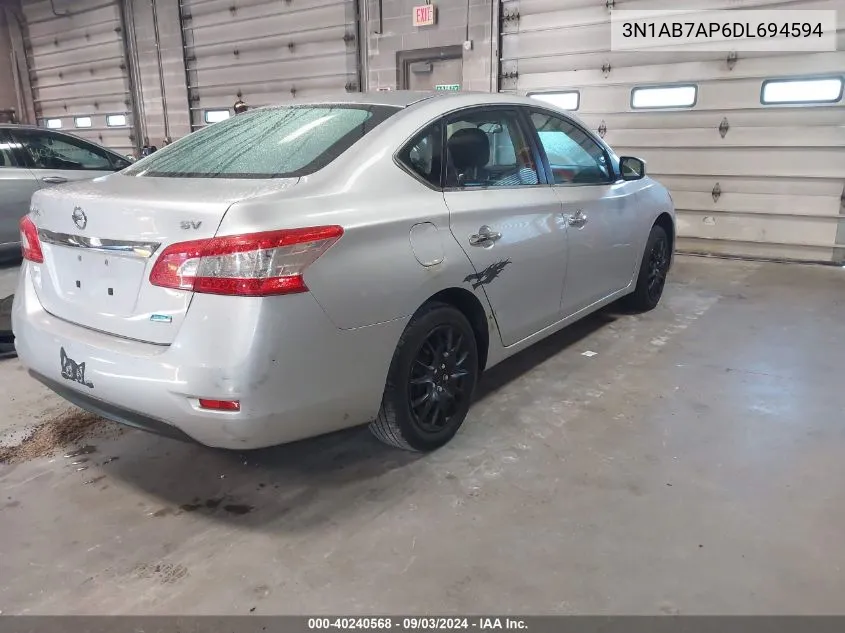 2013 Nissan Sentra Sv VIN: 3N1AB7AP6DL694594 Lot: 40240568