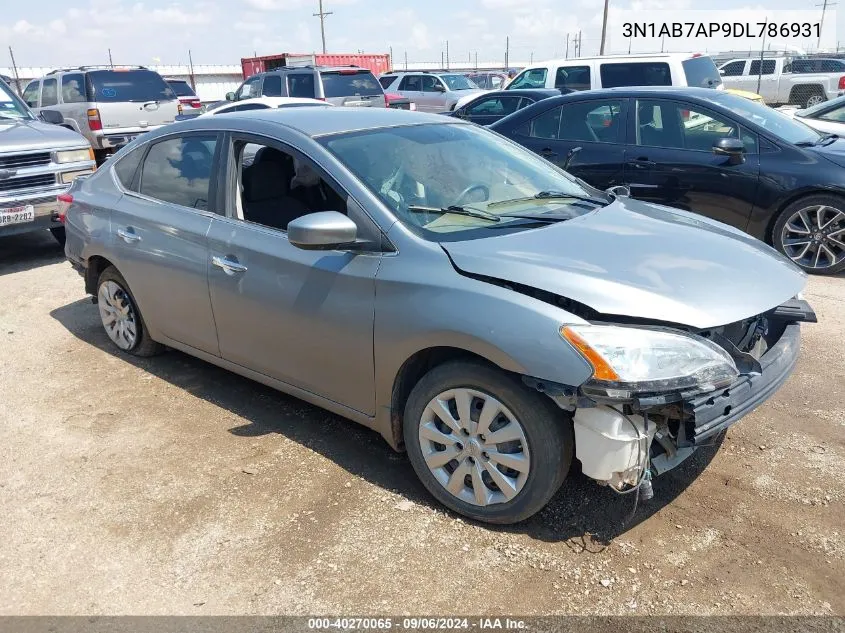 2013 Nissan Sentra S VIN: 3N1AB7AP9DL786931 Lot: 40270065