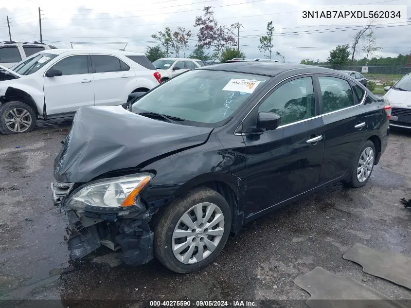 2013 Nissan Sentra S/Sv/Sr/Sl VIN: 3N1AB7APXDL562034 Lot: 40275590