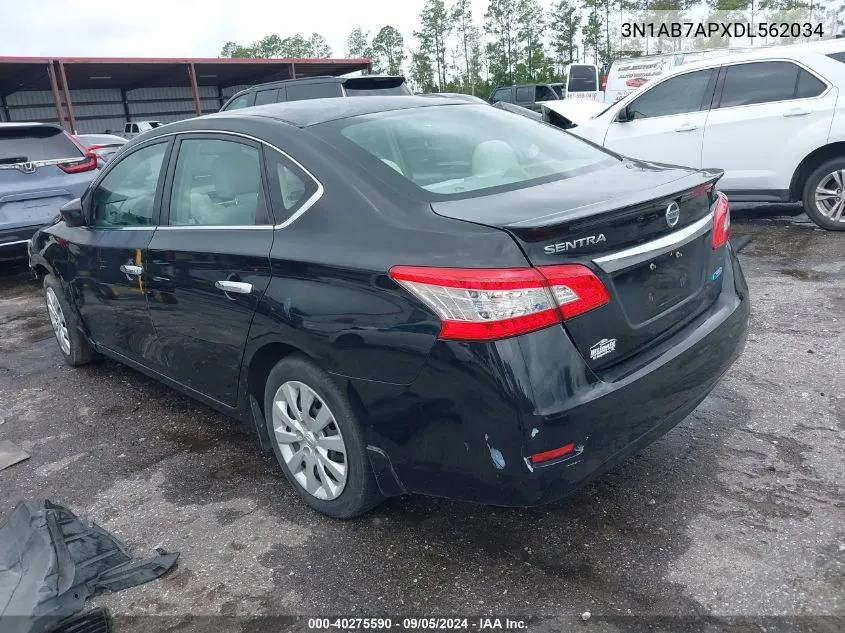 2013 Nissan Sentra S/Sv/Sr/Sl VIN: 3N1AB7APXDL562034 Lot: 40275590