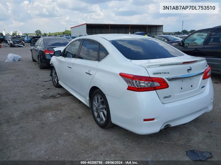 2013 Nissan Sentra Sr VIN: 3N1AB7AP7DL753510 Lot: 40285758