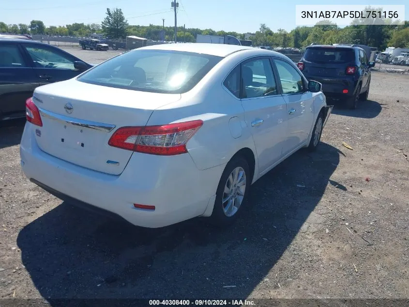 2013 Nissan Sentra S VIN: 3N1AB7AP5DL751156 Lot: 40308400