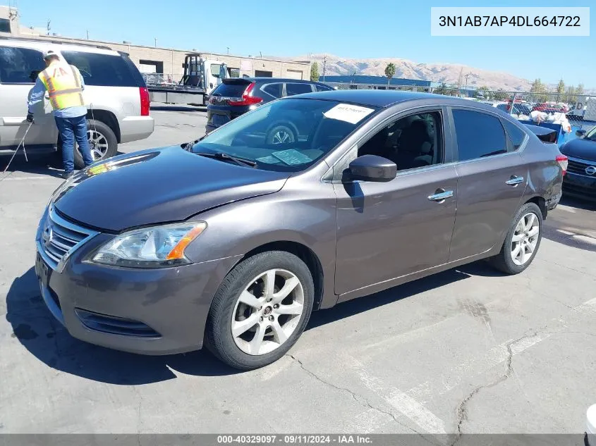 2013 Nissan Sentra Sv VIN: 3N1AB7AP4DL664722 Lot: 40329097