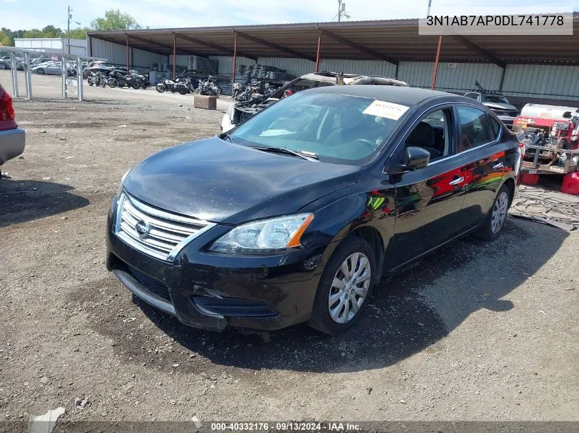 2013 Nissan Sentra Sv VIN: 3N1AB7AP0DL741778 Lot: 40332176