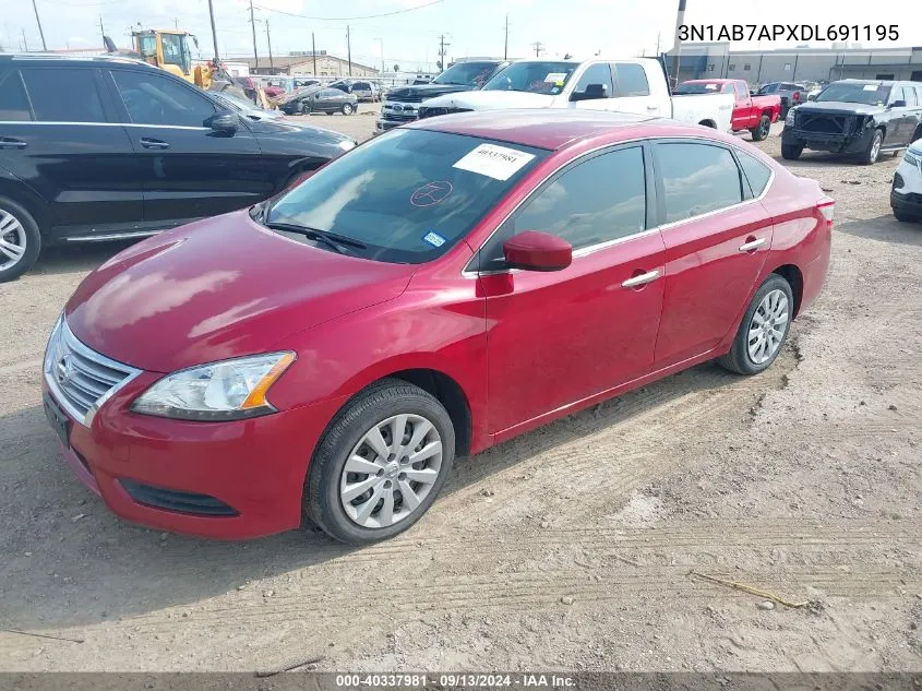 2013 Nissan Sentra S/Sv/Sr/Sl VIN: 3N1AB7APXDL691195 Lot: 40337981