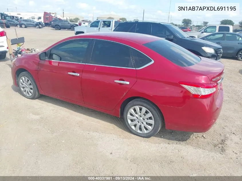 2013 Nissan Sentra S/Sv/Sr/Sl VIN: 3N1AB7APXDL691195 Lot: 40337981