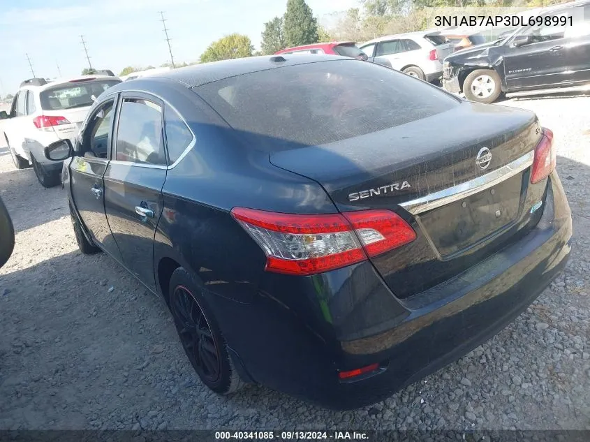 2013 Nissan Sentra S/Sv/Sr/Sl VIN: 3N1AB7AP3DL698991 Lot: 40341085