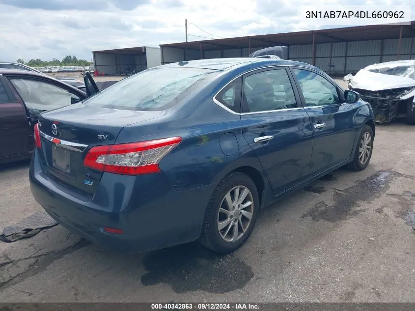 2013 Nissan Sentra Sv VIN: 3N1AB7AP4DL660962 Lot: 40342863