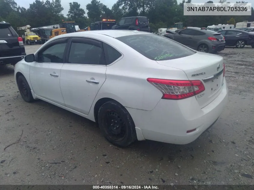 2013 Nissan Sentra Sv VIN: 3N1AB7AP8DL705336 Lot: 40358314