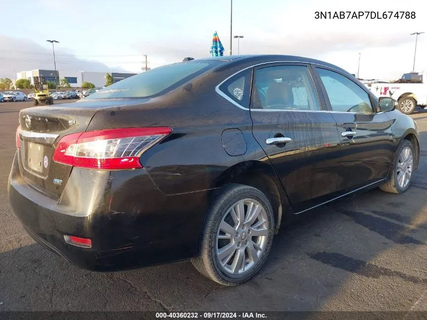 2013 Nissan Sentra Sl VIN: 3N1AB7AP7DL674788 Lot: 40360232