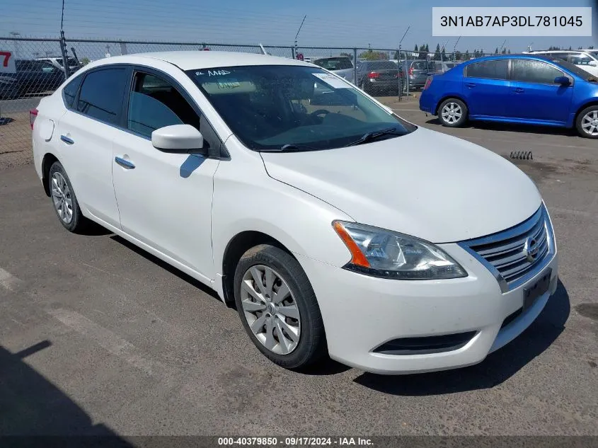 2013 Nissan Sentra Sv VIN: 3N1AB7AP3DL781045 Lot: 40379850